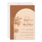 Palm Tree Boho Beach Terracotta QR Code Wedding