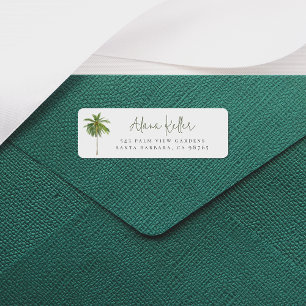 Palm Tree Boho Tropical Calligraphy Return Address
