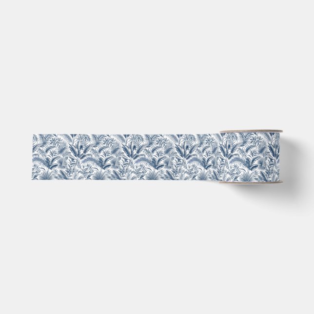 Palm Tree Botanical Grosgrain Ribbon (Front)