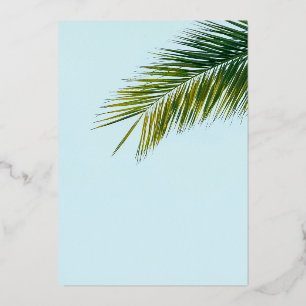 Palm tree branch foil holiday card