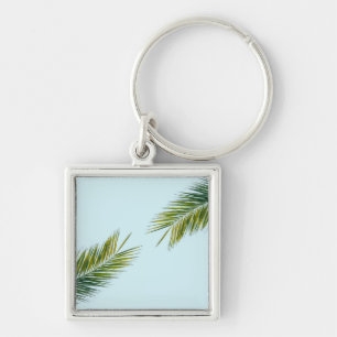Palm tree branch key ring