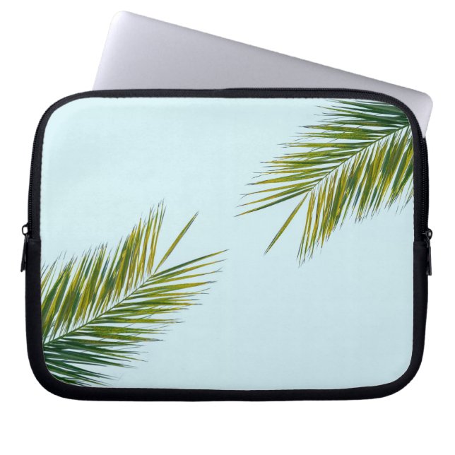 Palm tree branch laptop sleeve (Front)