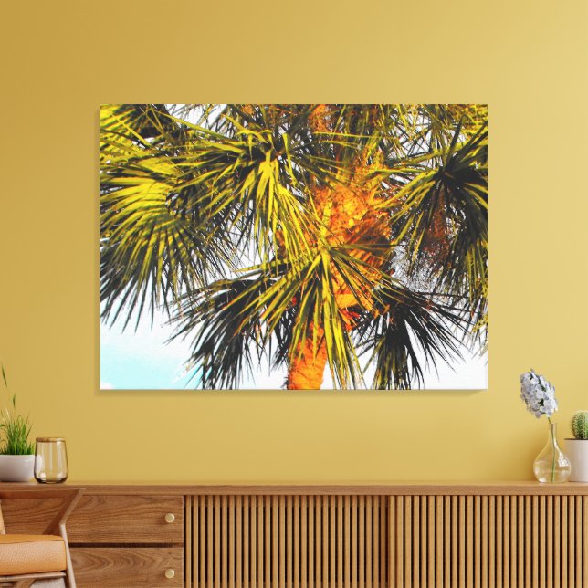 Palm Tree Branches, Afternoon Sun Canvas Print (Insitu(LivingRoom))