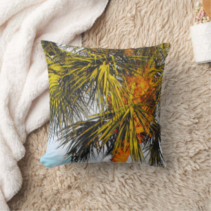 Palm Tree Branches, Afternoon Sun Cushion