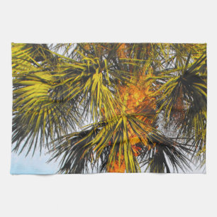 Palm Tree Branches, Afternoon Sun Tea Towel