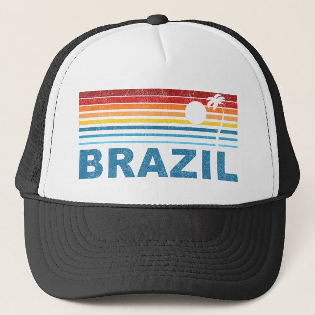 Palm Tree Brazil Trucker Hat (Front)