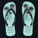 Palm Tree Bride Tribe  Flip Flops<br><div class="desc">Hit the beach in style with these awesome Beach Lover Bride Tribe Flip Flops with sweet little palm trees to give you that tropical feel! Room to customise with your bridsmaids names! Mix and match all of your favourite Beach Lover products from Up On the Mountain!</div>