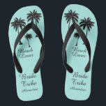 Palm Tree Bride Tribe  Flip Flops<br><div class="desc">Hit the beach in style with these awesome Beach Lover Bride Tribe Flip Flops with sweet little palm trees to give you that tropical feel! Room to customise with your bridsmaids names! Mix and match all of your favourite Beach Lover products from Up On the Mountain!</div>