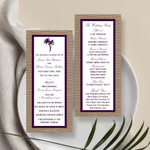 Palm Tree Burlap Beach Wedding   Choose Your Colou Programme