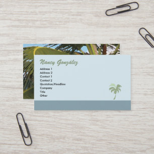Palm Tree Business Card - blue