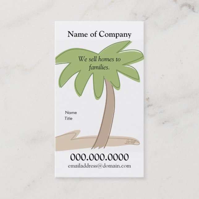 Palm Tree - Card Template (Front)
