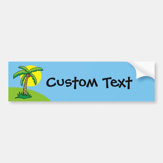 Palm Tree Cartoon Bumper Sticker (Front)