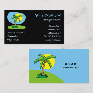 Palm Tree Cartoon Business Card