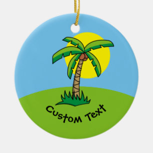 Palm Tree Cartoon Ceramic Ornament