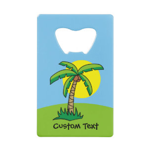 Palm Tree Cartoon Credit Card Bottle Opener