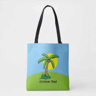 Palm Tree Cartoon Pattern Tote Bag