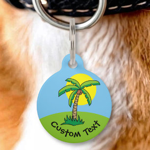 Palm Tree Cartoon  Pet ID Tag