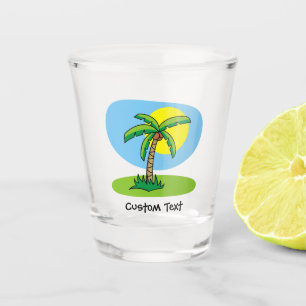 Palm Tree Cartoon Shot Glass