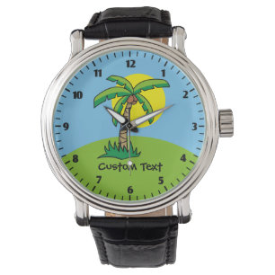 Palm Tree Cartoon Wrist Watch