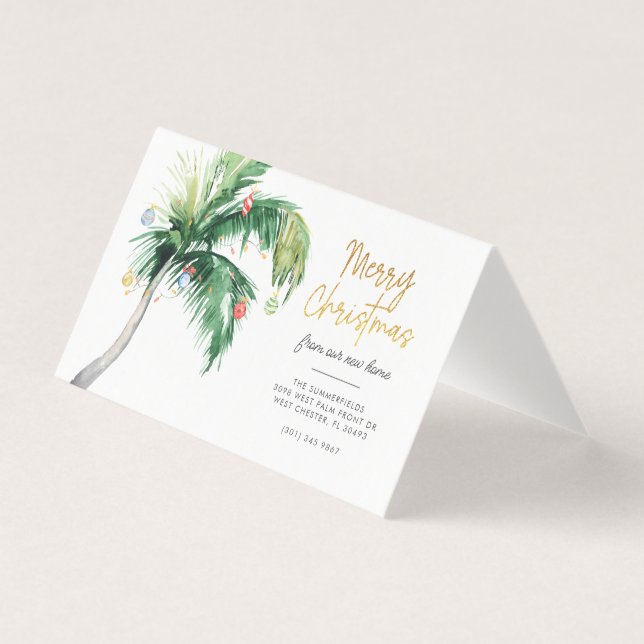 Palm Tree Christmas Holiday Moving Announcement (Front)