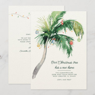 Palm Tree Christmas Holiday Moving New Address Announcement