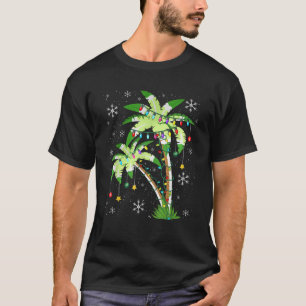 Palm Tree Christmas Lights Ornaments Hawaii Tropic T-Shirt