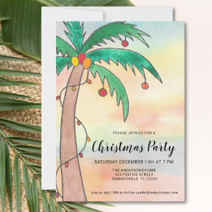 Palm Tree Christmas Party Invitation