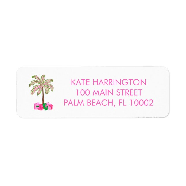 Palm Tree Christmas Return Address Label (Front)