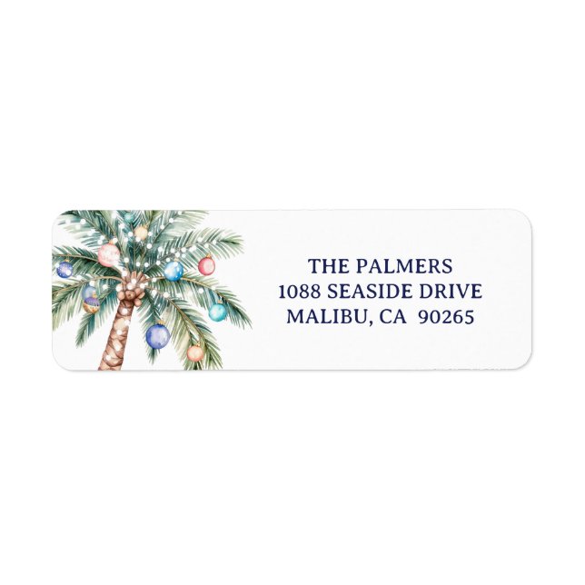 Palm Tree Christmas Tree Return Address (Front)