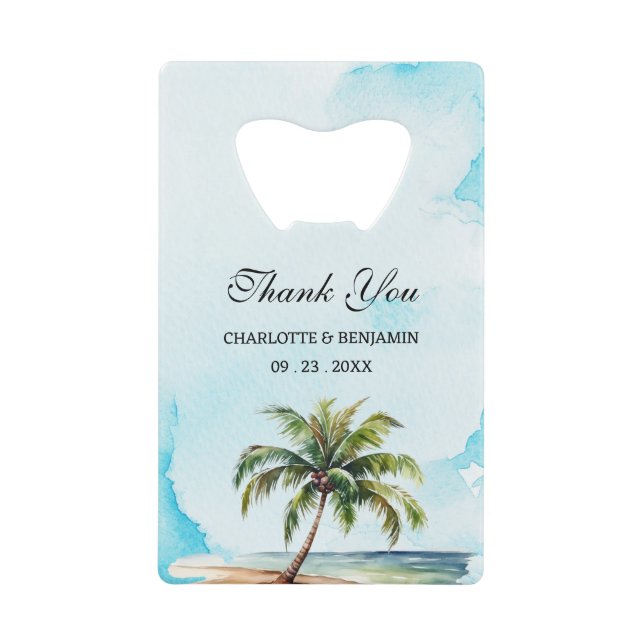 Palm Tree Coastal Beach Wedding Favour  (Front)