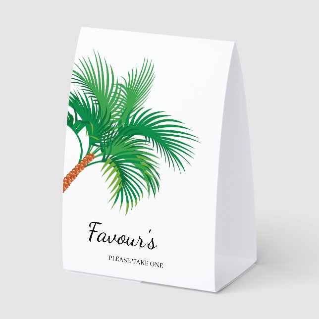 Palm Tree Coastal Destination Wedding Favors (Front)