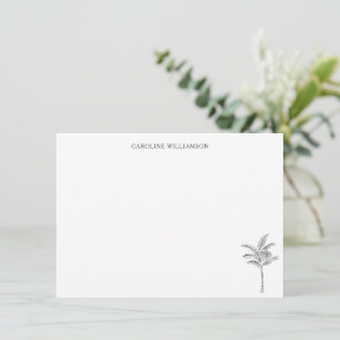 Palm Tree Coastal Personalised Name Stationery Card