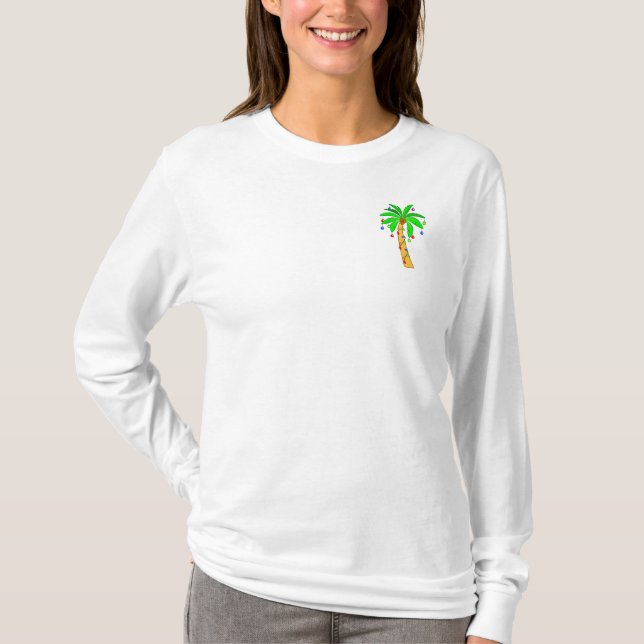 Palm Tree Decorated for Christmas T-Shirt (Front)
