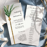 Palm Tree Destination Modern Wedding Flat Program Programme<br><div class="desc">This palm tree destination modern wedding flat program design features tropical watercolor palm trees on a bright white background that evoke the dreamy ambiance of a destination wedding. this design radiates the romance of sandy shores and swaying palms, perfect for couples seeking a truly unforgettable celebration. For personalised coordination or...</div>