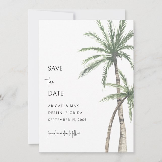 Palm Tree Destination Save the Date (Front)