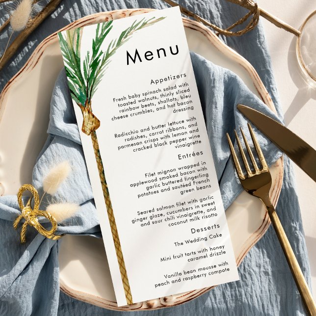 Palm Tree Destination Wedding Flat Menu (Creator Uploaded)