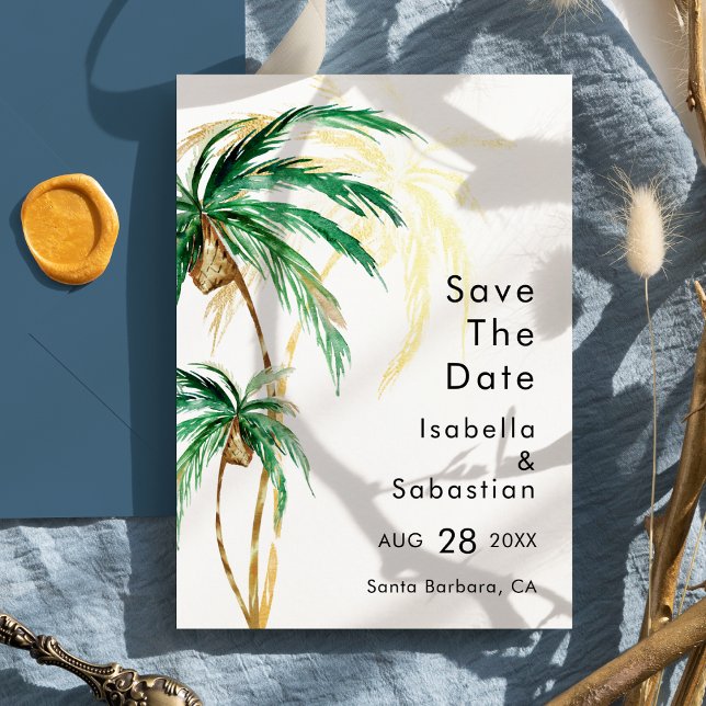 Palm Tree Destination Wedding Flat Save The Date (Creator Uploaded)