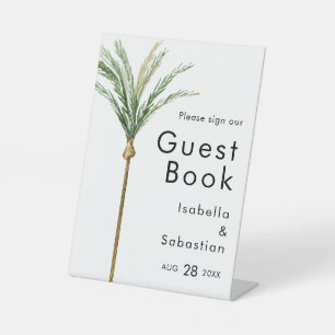 Palm Tree Destination Wedding Guest Book Sign