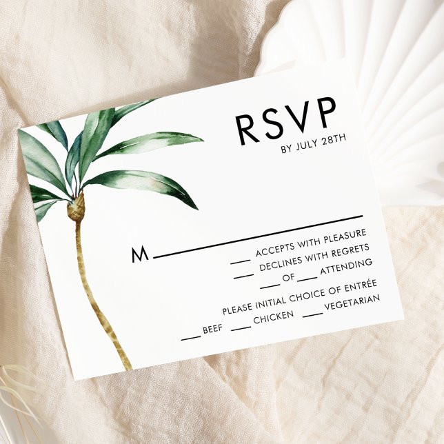 Palm Tree Destination Wedding Menu RSVP (Creator Uploaded)