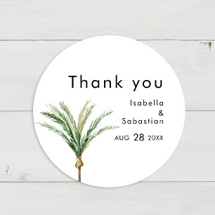 Palm Tree Destination Wedding Thank You Sticker