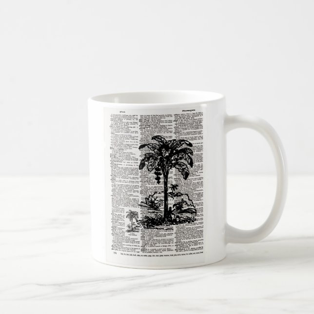 Palm Tree Dictionary Art Coffee Mug (Right)