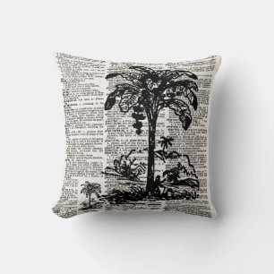 Palm Tree Dictionary Art Cushion