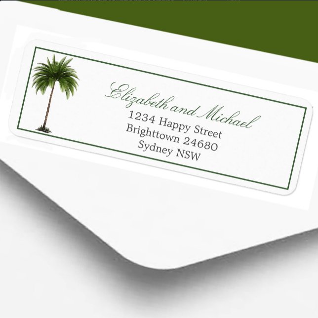 Palm Tree Elegant Modern Chic Green Wedding  (Creator Uploaded)