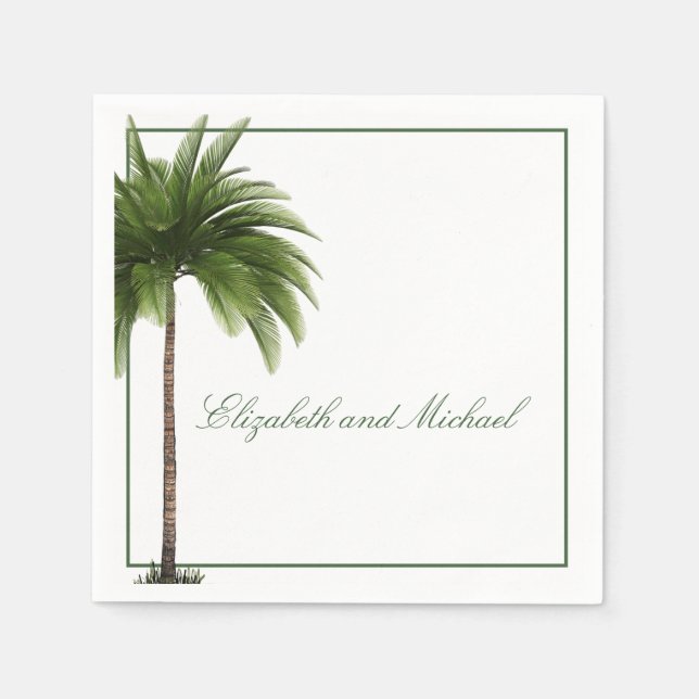 Palm Tree Elegant Modern Chic  Napkin (Front)