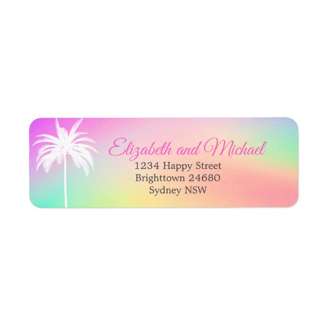 Palm Tree Elegant Modern  Colorful Wedding   (Front)