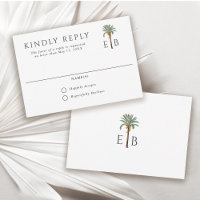 Palm Tree Elegant Tropical Monogram Wedding