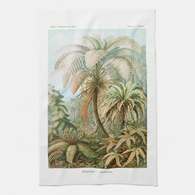 Palm Tree Ernst Haeckel  Tea Towel (Vertical)
