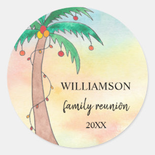 Palm Tree Family Reunion Classic Round Sticker