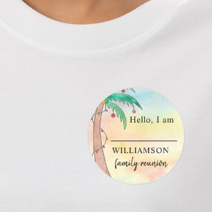 Palm Tree Family Reunion Name Tag