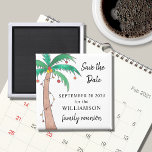 Palm Tree Family Reunion Save the Date  Magnet<br><div class="desc">This Family Reunion Save the Date Magnet features a hand-painted decorated palm tree.
Easily customisable.
To edit further use the Design Tool to change the font,  font size,  or colour.
Because we create our artwork you won't find this exact image from other designers.
Original Watercolor © Michele Davies.</div>